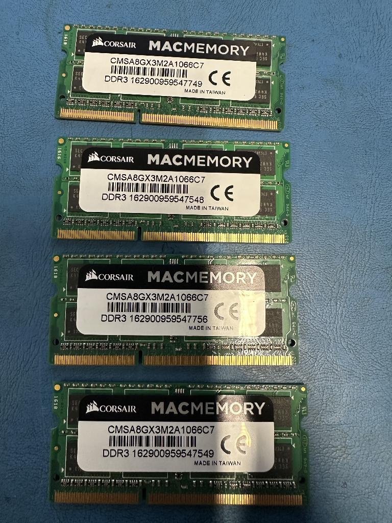 Corsair 16GB DDR3 iMac MacBook (4x4GB) 1066MHz Mac Memory, Computers en Software, RAM geheugen, DDR3, Ophalen of Verzenden, Zo goed als nieuw