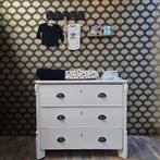 Witte houten lade kast/commode, Ophalen, Zo goed als nieuw, Minder dan 50 cm
