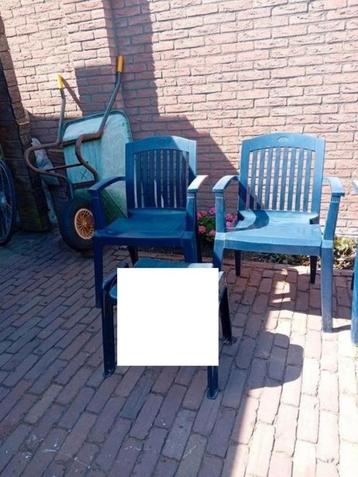 4 stapelstoelen tuinstoelen kleur blauw hartman  beschikbaar voor biedingen
