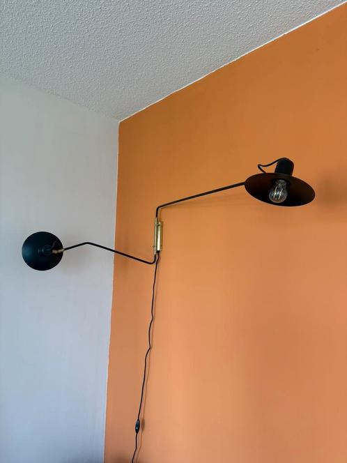 Sissy Boy wandlamp zwart / goud als nieuw, Huis en Inrichting, Lampen | Wandlampen, Zo goed als nieuw, Metaal, Ophalen