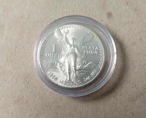 1 oz Zilver Libertad Plata Pura munt van 1986 uit Mexico, Postzegels en Munten, Edelmetalen en Baren, Zilver, Ophalen of Verzenden