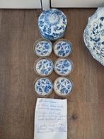 Bonbonschaaltjes porselein Delfts blauw, metalen omlijsting, Antiek en Kunst, Ophalen of Verzenden
