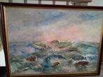 Schilderij woeste zee, Antiek en Kunst, Kunst | Schilderijen | Klassiek, Ophalen