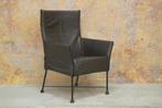 ZGANieuw! bruine leren Montis Charly design fauteuil!, 75 tot 100 cm, Minder dan 75 cm, Design, Metaal