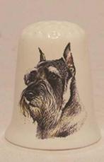 Schnauzer hond vingerhoedje, Ophalen of Verzenden, Nieuw, Porselein, Nederland