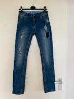 170 donkerblauwe skinny fit jeans met destroy details, Jongen, Gebruikt, Ophalen of Verzenden, Broek