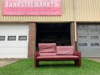 Bank Jori JR-3250 Angel bordeaux rood leer design zetel sofa, Rechte bank, Hout, 75 tot 100 cm, Zo goed als nieuw