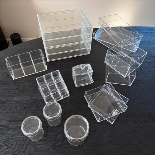 Diverse Acryl organisers organizers make up bakjes potjes, Huis en Inrichting, Woonaccessoires | Overige, Gebruikt, Ophalen of Verzenden