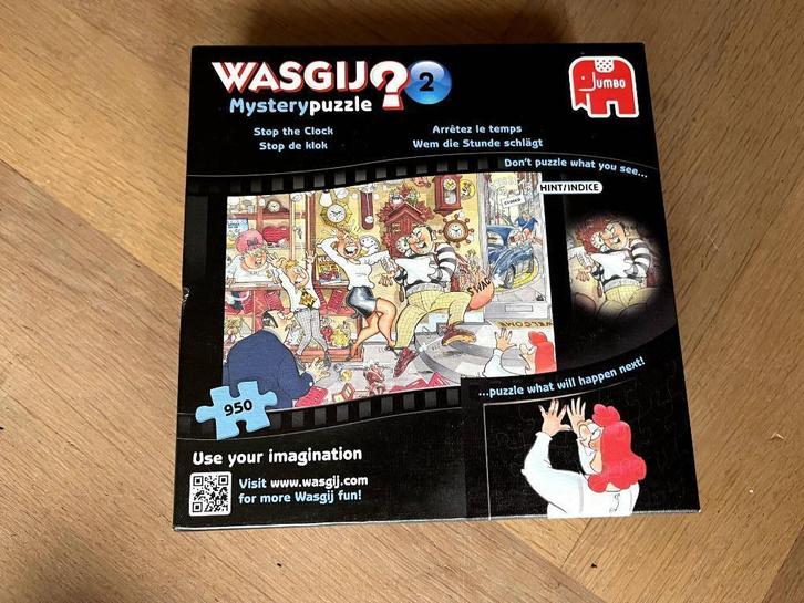 Jumbo Wasgij Mystery Puzzle 2 – Stop de klok, 950 stukjes, Hobby en Vrije tijd, Denksport en Puzzels, Zo goed als nieuw, Legpuzzel
