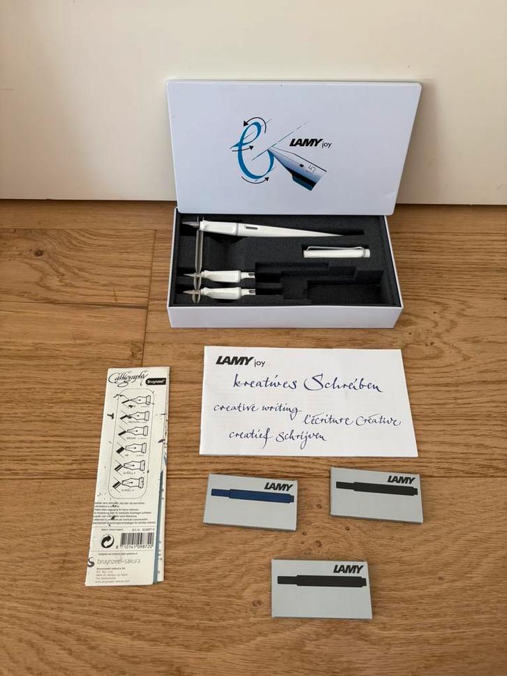 LAMY Joy kalligrafie set Wit, Verzamelen, Pennenverzamelingen, Zo goed als nieuw, Vulpen, Overige merken, Ophalen of Verzenden