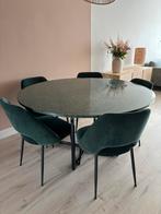 Marmeren eettafel en stoelen (compleet), Huis en Inrichting, Complete eetkamers, Ophalen, Zo goed als nieuw