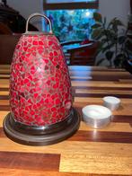 Windlicht met ingelegd rood glas, Ophalen, Overige materialen, Zo goed als nieuw, Minder dan 25 cm