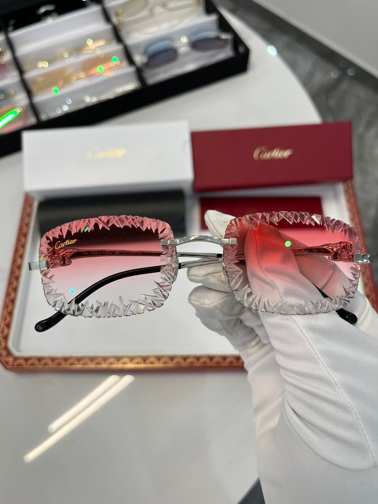 Cartier Piccadilly – Red Gradient Diamond Cut, Sieraden, Tassen en Uiterlijk, Zonnebrillen en Brillen | Heren, Zo goed als nieuw