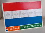 Heineken Tafelstandaard Home of Heineken met Het Wilhelmus, Verzamelen, Biermerken, Ophalen of Verzenden, Gebruikt, Reclamebord, Plaat of Schild