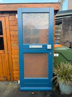 Houten voordeur met glas, Ophalen, Gebruikt, 80 tot 100 cm, Buitendeur