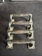 4 Oude Jaren 30 Handgrepen, Doe-het-zelf en Verbouw, Hang- en Sluitwerk, Ophalen of Verzenden, Gebruikt, IJzer, Klink of Kruk
