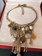 STATEMENT GOUDEN SCHAKEL KETTING COLLIER MET BEDELS, Sieraden, Tassen en Uiterlijk, Kettingen, Overige materialen, Met edelsteen