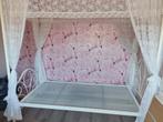 Meisjes Hemelbed 200x90 - Stevige Kwaliteit, Huis en Inrichting, Slaapkamer | Bedden, Ophalen, 90 cm, Eenpersoons, Wit