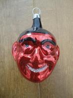 Mooie oude vintage glazen kerstbal duivelshoofd, Ophalen of Verzenden, Gebruikt