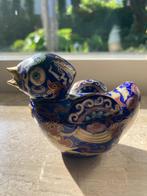 Eend | Cloisonné | Kobaltblauw verguld vleugels bakje | ring, Verzenden