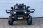 JEEP Mountain King 12v Zwart FM radio, leder zitje, Rubberba, Kinderen en Baby's, Speelgoed | Buiten | Voertuigen en Loopfietsen