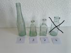 Drie brocante glazen flesjes, Ophalen of Verzenden
