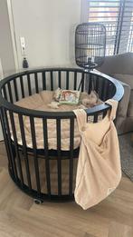 Europe Baby ronde box zwart incl. matras en hoeslaken, Ophalen, Gebruikt, Rond, In hoogte verstelbaar