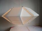 Vintage design jaren 80 kunststof lamellen hanglamp, Ophalen of Verzenden, Gebruikt, Metaal, 75 cm of meer