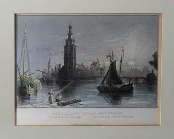 Ets in lijst, Montalbans Tower Amsterdam, door W.H. Barlett beschikbaar voor biedingen