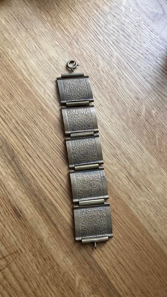 Oude (koperen) manchet armband, Ophalen of Verzenden