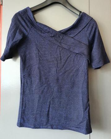 ONLY glitter top – maat S – feestelijk & elegant navyblauw beschikbaar voor biedingen