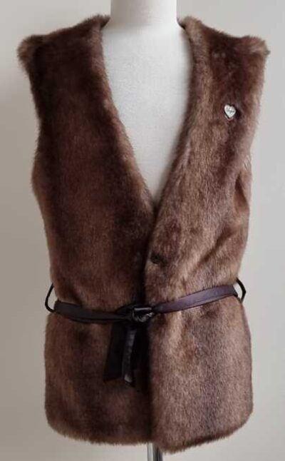 Vingino bruine (namaak-) bont hes mt. 176 (16), Kinderen en Baby's, Kinderkleding | Maat 176, Zo goed als nieuw, Meisje, Trui of Vest