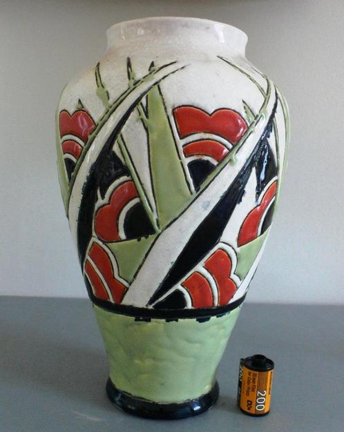 Art deco Boch keramis Catteau vase  Beschrijving Art deco Bo, Antiek en Kunst, Antiek | Keramiek en Aardewerk, Verzenden