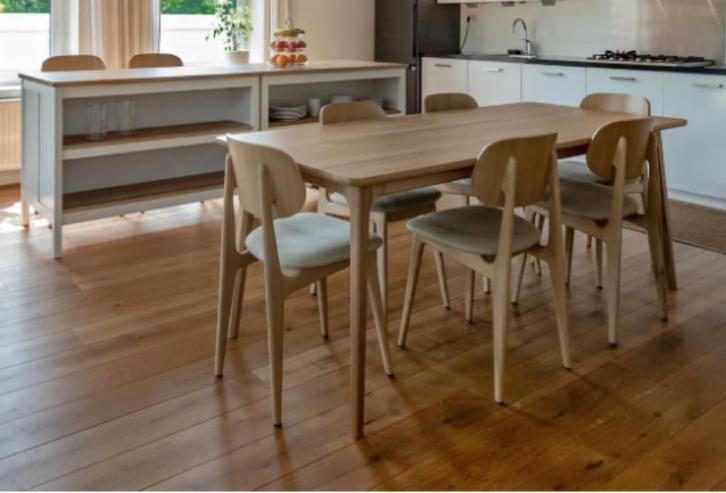 Sav & Okse eettafel met 6 stoelen, Huis en Inrichting, Tafels | Eettafels, Gebruikt, 50 tot 100 cm, 200 cm of meer, Vijf personen of meer