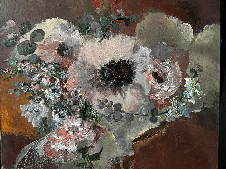 Acryl Schilderij Bloemen 40x50, Antiek en Kunst, Kunst | Schilderijen | Klassiek, Ophalen of Verzenden