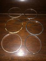 6 Dunne Armbanden Zilver/Verzilverd/Messing, Ophalen of Verzenden, Gebruikt, Zilver, Met strass