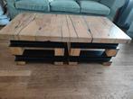 Industriële Eikenhouten Salontafel, Ophalen, Gebruikt, 50 tot 100 cm, 50 tot 100 cm