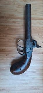 Antiek Dubbelloops Percussie Pistool - Vrij Wapen, Ophalen of Verzenden