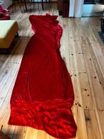 Rode Velours de Panne - 8m x 1.5m, 120 cm of meer, Ophalen of Verzenden, Polyester, Rood