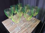 Vintage Vietri Italy optisch groene wijnglazen (kristal), Antiek en Kunst, Ophalen of Verzenden