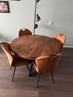 Ronde Eetkamertafel (nieuw) + 4 Gebruikte Stoelen, Huis en Inrichting, Tafels | Eettafels, Ophalen, 100 tot 150 cm, Rond, Nieuw