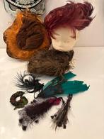 Collectie antieke veren en hoeden, Antiek en Kunst, Antiek | Kleding en Accessoires, Verzenden, Dames