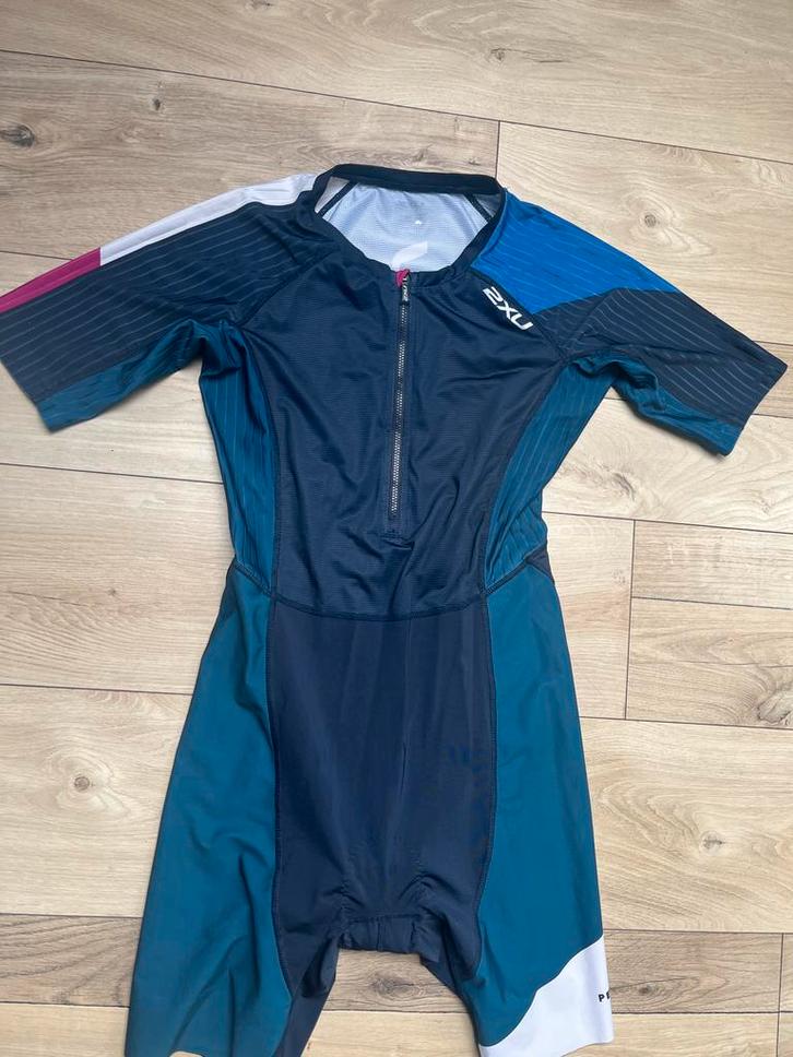 Triatlonpak, Kleding | Dames, Sportkleding, Zo goed als nieuw, Hardlopen of Fietsen, Maat 42/44 (L), Blauw, Ophalen of Verzenden