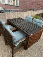 Applaro ikea tuinset uitschuifbaar incl 4 stoelen en kussens, Tuin en Terras, Ophalen, Gebruikt, Rechthoekig, Hout