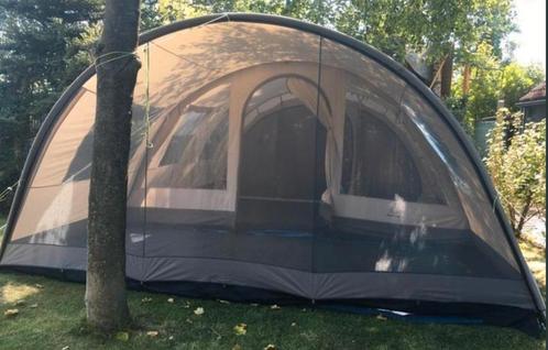 6 persoon tent + kar met deksel + camping toebehoren, Caravans en Kamperen, Tenten, Zo goed als nieuw, Ophalen of Verzenden