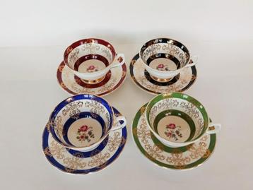 4 Theekoppen Royal Grafton Porselein Vintage 1970’s beschikbaar voor biedingen