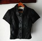 Leder Jasje Vila met korte mouwen maat M zwart leer leren, Maat 38/40 (M), Zwart, Vila, Ophalen of Verzenden