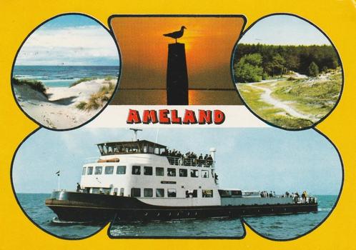 AMELAND Duin Strand Zee Witte Veerboot, Verzamelen, Ansichtkaarten | Nederland, Gelopen, Waddeneilanden, 1960 tot 1980, Verzenden