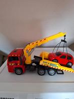 Vrachtwagen met oplegger en auto, Kinderen en Baby's, Speelgoed | Speelgoedvoertuigen, Zo goed als nieuw, Ophalen