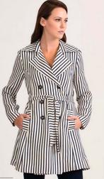 Ribkoff pittige halflange Trenchcoat zwart wit streepje 38, Verzenden, Nieuw, Maat 38/40 (M), Overige kleuren